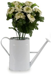 Osłonka na doniczkę w formie konewki, metalowa, biała, wys. 24 cm