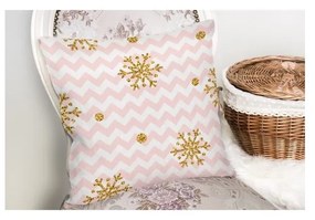 Świąteczna poszewka na poduszkę Minimalist Cushion Covers Golden Snowflakes, 42x42 cm