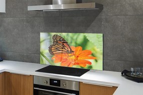 Panel Szklany Symbioza: Motyl i Roślina