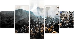 Obraz - Ilustracja przedstawiająca dzikie kwiaty (125x70 cm)