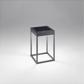 Lampa stołowa CAGE Solar Rechargeable firmy Perenz, ciemnoszara, wys. 30 cm
