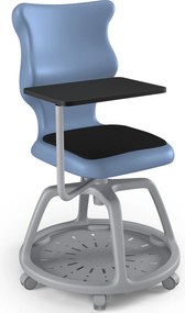 Obrotowe krzesło szkolne na kółkach z pulpitem Pocket Plus rozmiar 6