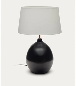 Czarno-biała lampa stołowa z tekstylnym kloszem (wysokość 72 cm) Foixa – Kave Home