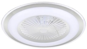 LED regulowane oświetlenie sufitowe z wentylatorem ZONDA LED/48W/230V srebrne +