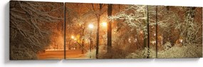 Obraz - Zaśnieżony park (170x50 cm)
