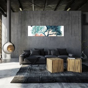 Obraz – Akwarelowe drzewo pełne życia (170x50 cm)