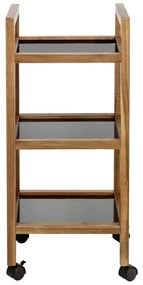 Czarny/w naturalnym kolorze regał łazienkowy z litego drewna akacjowego 35x76,5 cm Fondi – Wenko