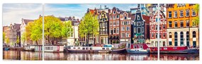 Obraz - Tańczące domy, Amsterdam (170x50 cm)