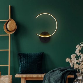 Czarny kinkiet LED ø 10 cm Moon – Opviq lights