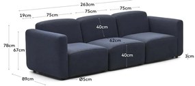 Ciemnoniebieska sofa 263 cm Neom – Kave Home