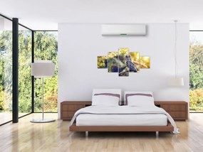 Obraz sowy na drzewie (125x70 cm)