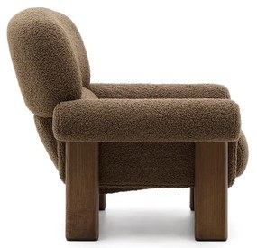 Brązowy fotel z materiału bouclé Nema – Kave Home