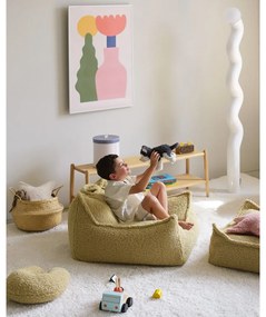 Zielony dziecięcy worek do siedzenia z materiału bouclé Chair – Wigiwama