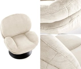 Obrotowy fotel wypoczynkowy z pluszowej tkaniny Shell Halmar