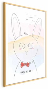 Plakat Pozdrowienia od królika 29,7x42 cm z ramą złotą z marginesem ARTGEIST B