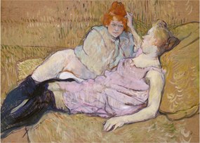 Obraz na szkle - Henri de Toulouse-Lautrec, The Sofa, reprodukcje (70x50 cm)