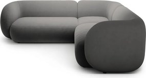 Ciemnoszary aksamitny narożnik Kate – Micadoni