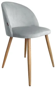 Krzesło CLAUDINE 2 VELVET jasno szare/dąb ATOS
