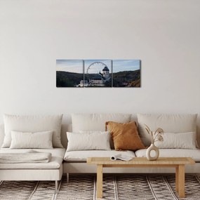 Obraz Karlštejn (z zegarem) (90x30 cm)