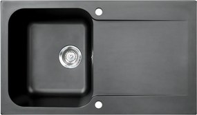 Lisse zlewozmywak dwustronny 1 komora 1 ociekacz z żywicy w kolorze czarna