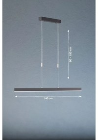 Czarna lampa wisząca LED ze ściemniaczem Straight – Fischer &amp; Honsel