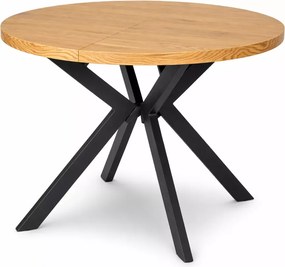 Okrągły stół Sorino z funkcją rozkładania 100-250 cm z blatem z płyty MDF i metalowymi nogami