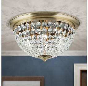 Orion DLU 1840/47- Plafon kryształowy PLAFOND 6xE27/40W/230V śr. 47 cm brąz