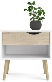 Biała/w naturalnym kolorze szafka nocna Oslo – Tvilum