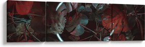 Obraz - Neonowe koło między palmami (170x50 cm)