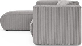 Jasnoszary sztruksowy narożnik (lewostronny/z szezlongiem) Merid – Ropez
