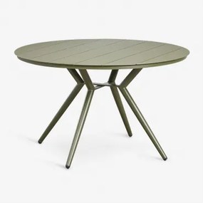 Okrągły Stół Ogrodowy Z Aluminium Valerie Ø125 Cm & Intensywny Verde Olive - Sklum