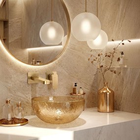 Bateria Umywalkowa Podtynkowa REA Arlo Złota Szczotkowana