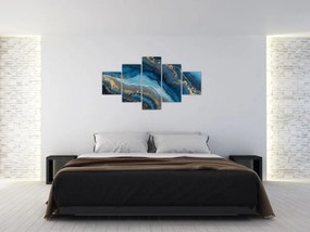 Obraz - Niebieska marmurowa abstrakcja (125x70 cm)