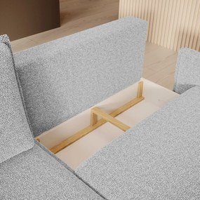 Narożnik GLOSSY z funkcją spania Prawostronny zestaw z poduszkami wolnostojący tkanina BUBBLE 07 WERSAL