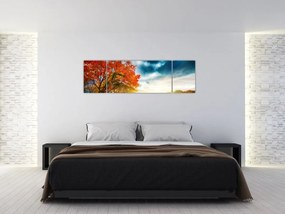 Obraz skąpanego w słońcu krajobrazu (170x50 cm)