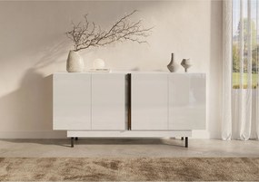 Elegancka biała komoda Dancan ARTEMISA ze złotymi dodatkami / szer. 163 cm