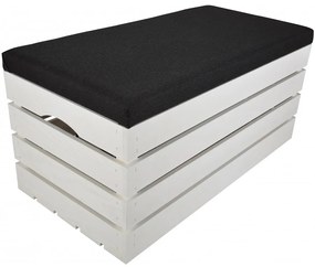 Pufa kufer skrzynia drewniana sosnowa siedzisko 80cm malowana biała