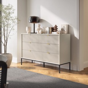 Komoda STELLARE 154 cm do Salonu Sypialni 6 Szuflad Kaszmir