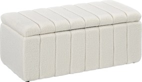 HOMCOM Tapicerowana ławka do sypialni z miejscem do przechowywania, wytrzymała do 120kg, 102x45x46cm, Kremowobiały