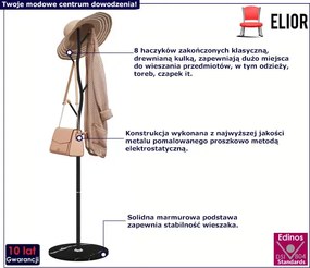 Metalowy czarny stojący wieszak na ubrania - Caden 5X