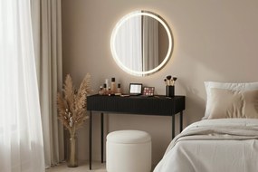 Toaletka Nicole 100 cm z szufladami - czarny mat / czarne nóżki