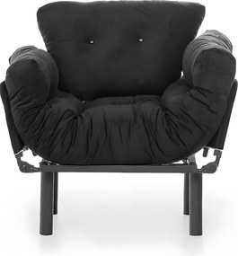 Fotel nowoczesny – 95 x 85 x 70 cm – czarny – metalowy