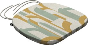 Poduszka na krzesło Bartek kolor zielony tkanina strukturalna, wzorzysta