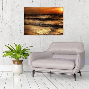 Obraz na szkle - Fale na wybrzeżu (70x50 cm)