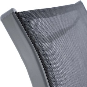 GARTHEN Krzesła ogrodowe sztaplowane, czarne / ciemnoszare