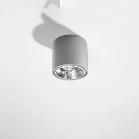 Plafony nowoczesny Qioli, aluminium - 1 źródło światła 4000K - L.12 x H.11 cm - szary