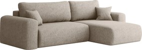 Uniwersalny narożnik z funkcją spania, do salonu, Capri L VERITA - ciemnobeżowy
