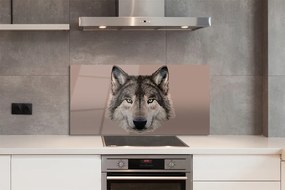 Panel Szklany Artystyczny Portret Wilka