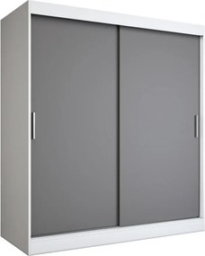 Szafa przesuwna 180 cm biel + antracyt E1-L44