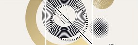 Obraz - Kształty geometryczne N⁰2 (z zegarem) (90x30 cm)